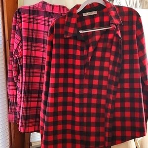 Womans flannel button ups